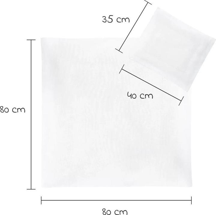 Produktbild Makian Babybettwäsche & Bettsets Bettwäsche 80 x 80 cm - Uni Weiss