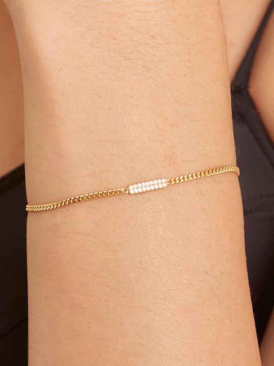 Actual product image Ania Haie Bracelet Glam Bar B037-02G Ladies (16.50 cm, 925 silver)
