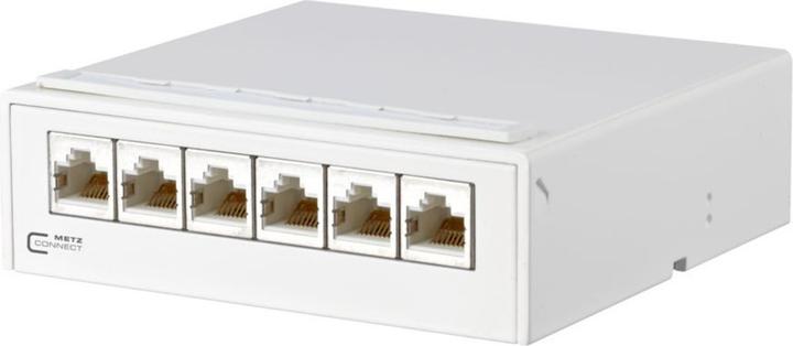 Produktbild Metz Connect AP-Verteiler 6Port C6A 6xRJ45 rws TN EDATC6A-6AP-r
