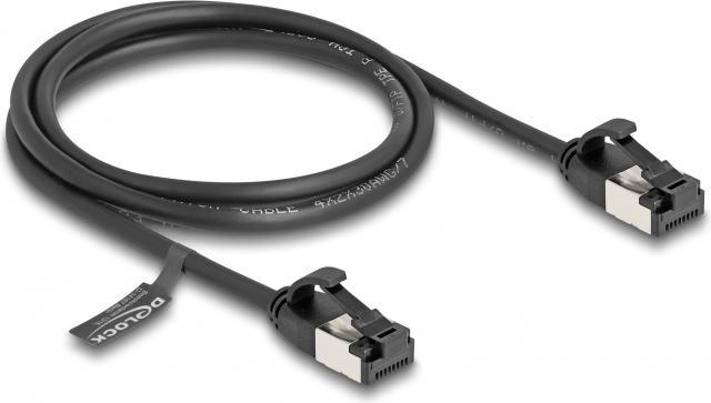 Produktbild Delock RJ45 Kabel Stecker zu Stecker Cat.8.1 flexibel 1 m schwarz (U/FTP, CAT8.1, 1 m)