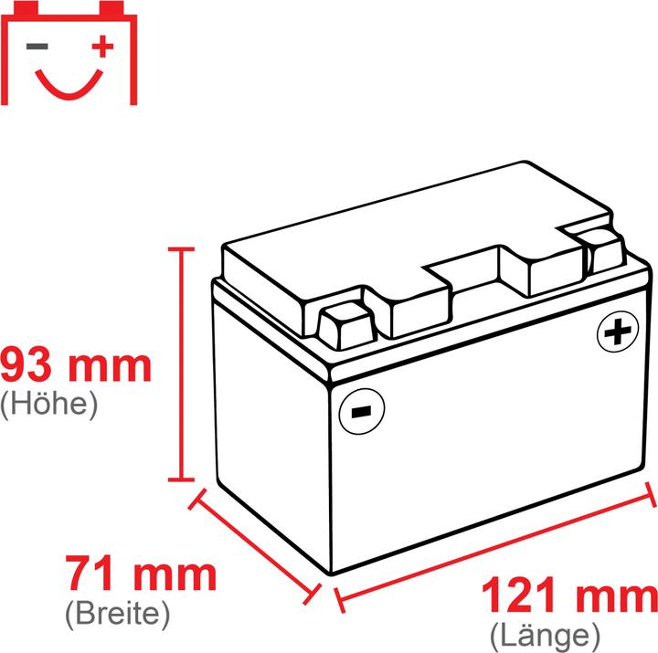 Produktbild Yuasa YB4L-B Rollerbatterie (12 V, 4.20 Ah, 45 A)