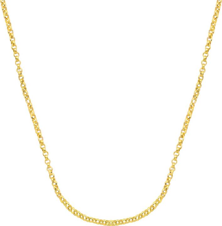 Immagine prodotto Candy Catena ad ancora rotonda da 1,4 mm, argento 925, placcata oro (Argento 925, Placcato oro 18k)