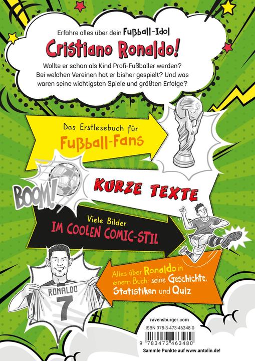 Actual product image Ravensburger Fussball-Stars - Alles über Ronaldo (German, Ulrich Thiele, Simon Mugford, Dan Green, 2024)