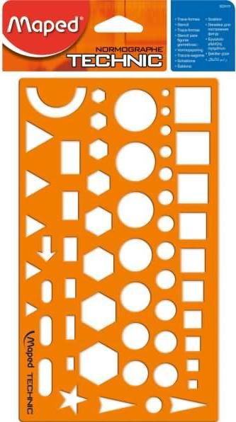 Produktbild Maped Zeichenschablone NORMOGRAPHE TECHNIC, orange