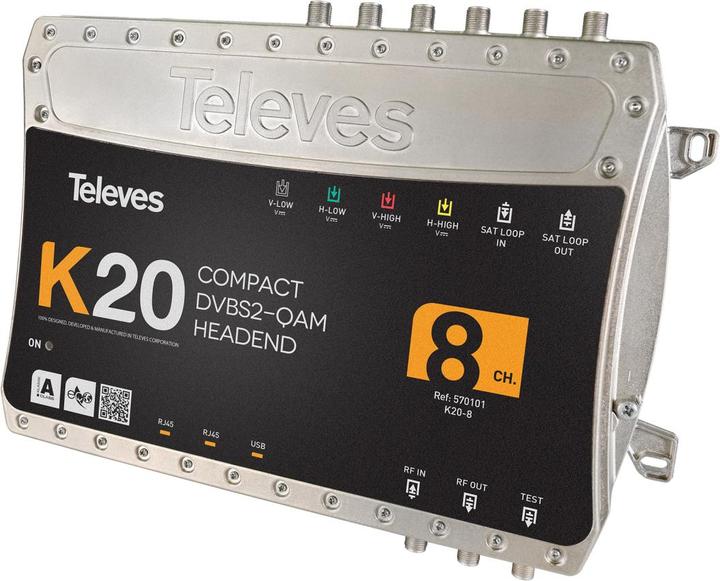 Actual product image Televes K20-8 Compact headend 8transponders,DVB-S2 in QAM 57010