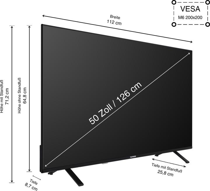 Image du produit Telefunken QU50TO750S (126 cm (50 pouces), noir, UltraHD/4K, triple tuner, SmartTV, système d'exploitation (50", QLED, 4K, 2024)