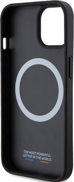 Actual product image BMW BMHMP15S23PUCPK iPhone 15 / 14 / 13 6.1" czarny/black hardcase Perforated Twisted Line MagSafe (Apple iPhone 15)