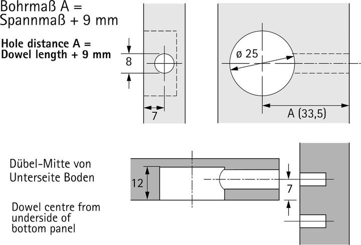Produktbild Hettich Exzenter-Verbindungsbeschlag Rastex 25 (Verbindungsbeschlag, 1 Stk.)
