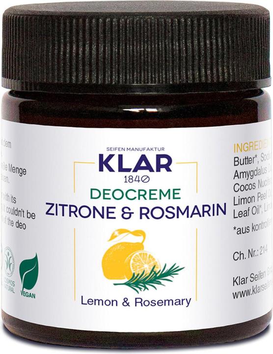 Klar Deocreme Zitrone & Rosmarin (Crème, 30 ml)