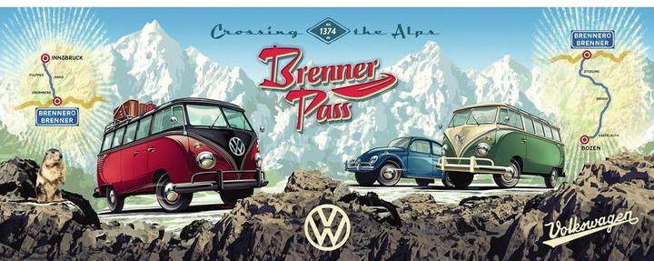 Produktbild Ravensburger Mit dem VW Bulli über den Brenner (1000 Teile)