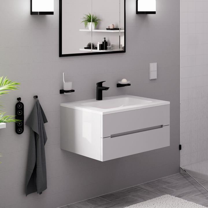 Produktbild hansgrohe HG Einhebel-Waschtischmischer 100 LOGIS DN 15 m PushOpen AG mattschwarz