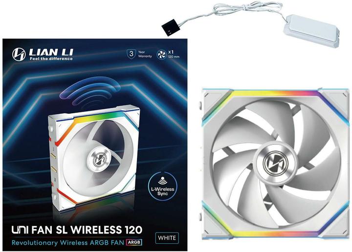 Actual product image Lian-Li UNI FAN SL Wireless ARGB PWM fan - 120 mm, white (120 mm, 1 x)