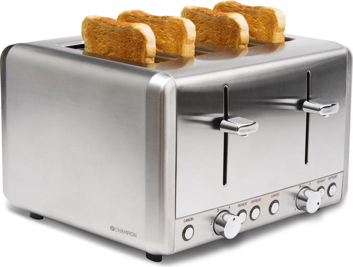 Champion Toaster 4 Scheiben 1000W BR420 Edelstahl (EU-Stecker)