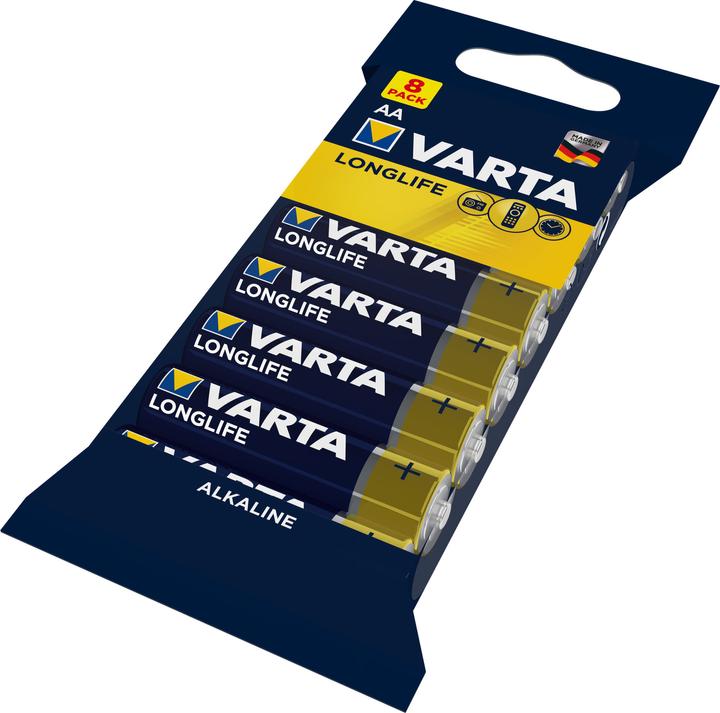 Produktbild Varta 1x8 Longlife AA LR 6 Folienverpackung (8 Stk., AA, 2800 mAh)
