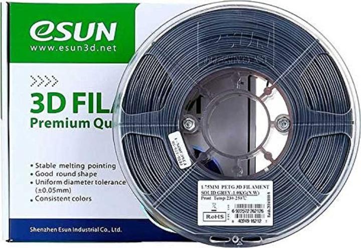 Actual product image eSUN PETG 1.75mm Solid Grey 1kg 3D Filament (PETG, 1.75 mm, 1000 g, Grey)