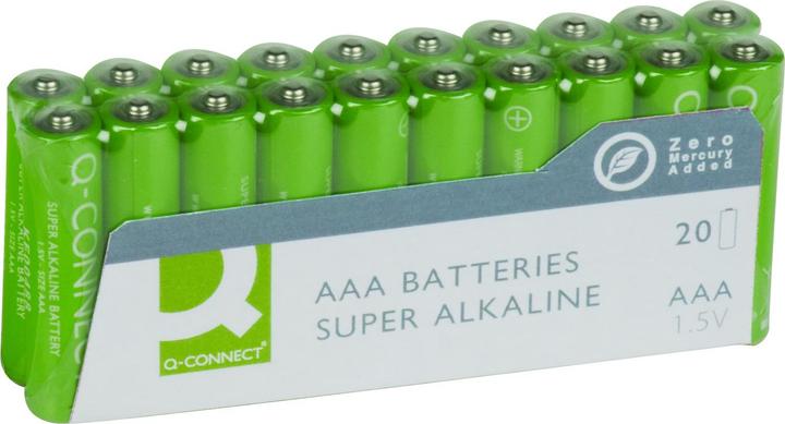 Produktbild Q-Connect Alkaline Batterien (20 Stk., AAA, 1080 mAh)