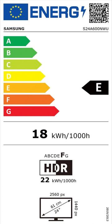 Energie-Label Samsung S24A600 (2560 x 1440 Pixel, 24")