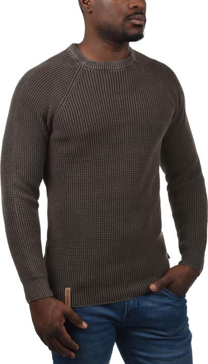 Actual product image Indicode Rockford Men's Jumper Chunky Knit Pullover With Crew Neck Made Of 100% Cotton (M)
