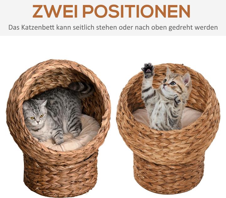 Actual product image PawHut Cat house made of rattan weave (Cat)