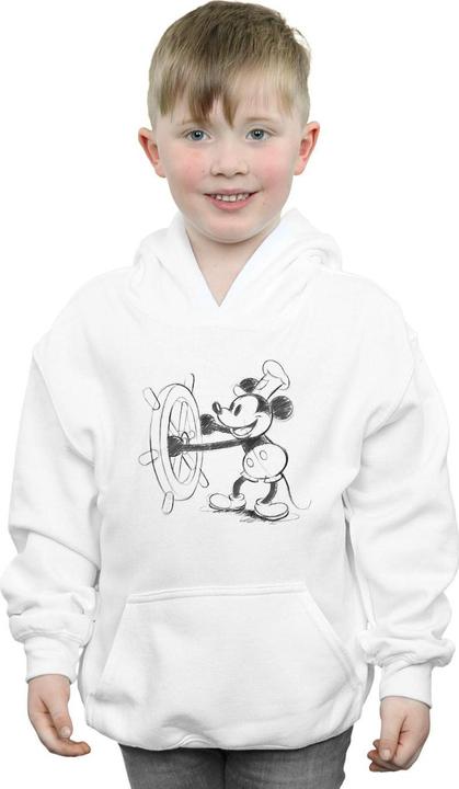 Immagine prodotto Disney Mickey Mouse Steamboat Sketch Felpa con Cappuccio Ragazzi (140, 146)