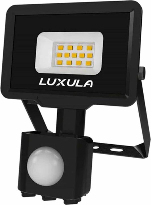 Actual product image Luxula LED floodlight with motion detector, EEK: F, 10W, 1000lm, 4000K, black (1000 lm, E10, IP65)