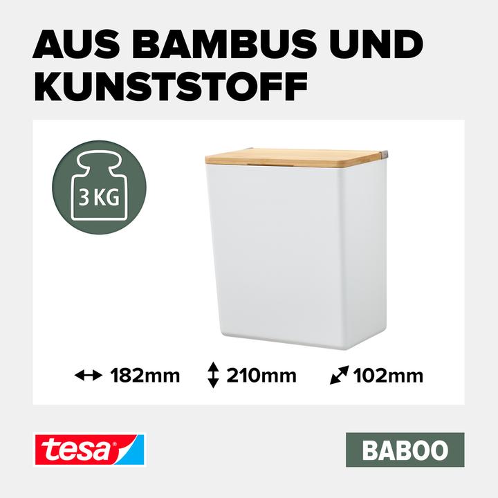 Actual product image tesa BABOO storage box with lid, large incl. adhesive solution without drilling