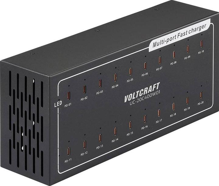 Immagine prodotto Voltcraft UC-20C400W01 USB Ladegerät 400 W 20x USB-C® USB PD Innenbereich USB Po (400 W)