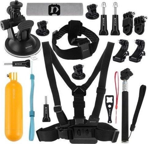 Puluz 20 in 1 Accessories Ultimate Combo Kits for sports cameras PKT18 (Osmo Action, Hero Session, Hero, Osmo Action 5 Pro, Osmo Action 4, Hero11 Black Mini, HERO4 Session, Osmo Action 3)
