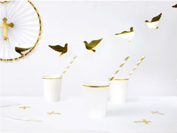 Productafbeelding Partydeco Gestreepte Rietjes Goud (10 x)