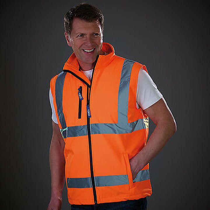 Actual product image Yoko Hi Vis softshell work waistcoat bodywarmer (M)