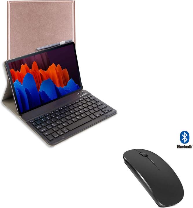 Produktbild Lobwerk 3in1 Bluetooth Tastatur (Schwarz) + Maus + Cover für Samsung Galaxy Tab S7/S8 T870/X700 11 Zoll Case (X)