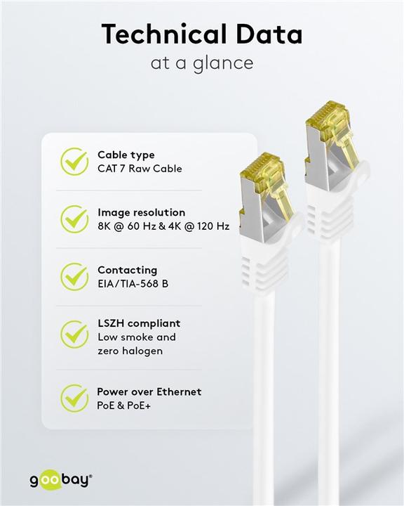 Actual product image Goobay Network cable (S/FTP, CAT6a, 2 m)