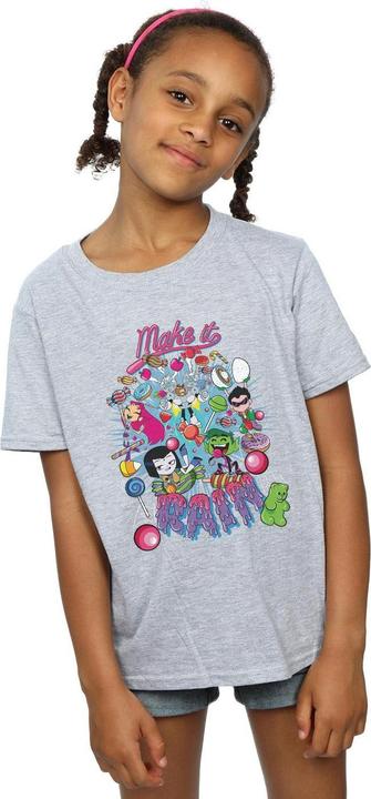 Actual product image Girls Teen Titans Go Make It Rain Cotton T-Shirt (140, 146)