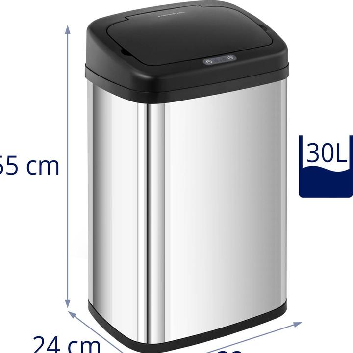 Produktbild Fromm & Starck Mülleimer mit Sensor automatischer Abfalleimer Edelstahl Müllbeutel eckig 30 L (30 l)