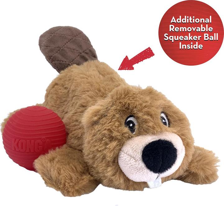 Actual product image KONG Cozie Pocketz Beaver M 24 X 18 X 7,5cm (Plush toy dog)