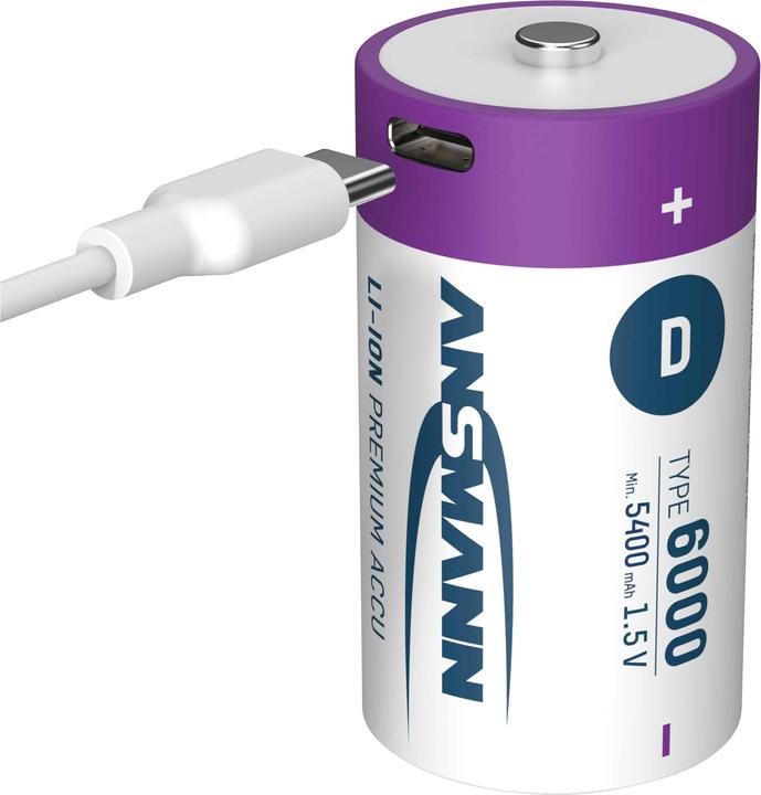 Produktbild Ansmann Premium Rechargeable (2 Stk., D, 6000 mAh)