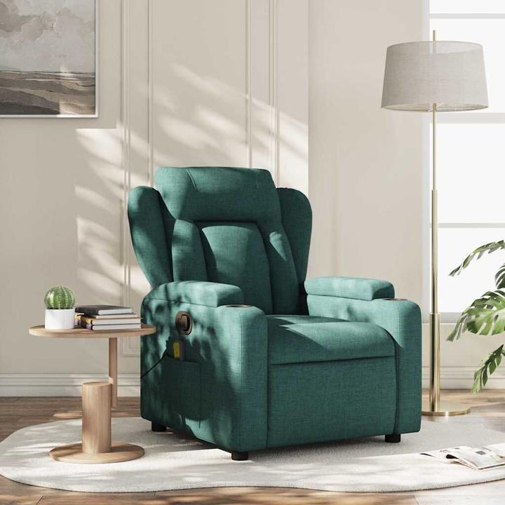 Actual product image VidaXL Massage chair dark green fabric,Colour: dark green,Material