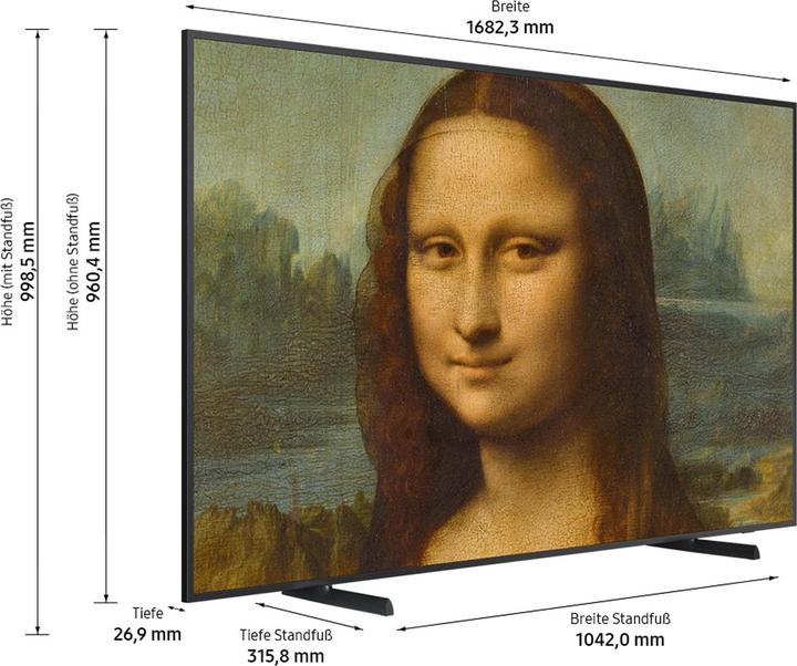 Image du produit Samsung The Frame QE75LS03B (75", LS03B, QLED, 4K, 2022)