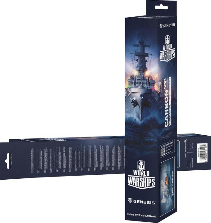 Image du produit Genesis Tapis de souris NATEC carbone 500 Maxi World of Warships 900x450mm