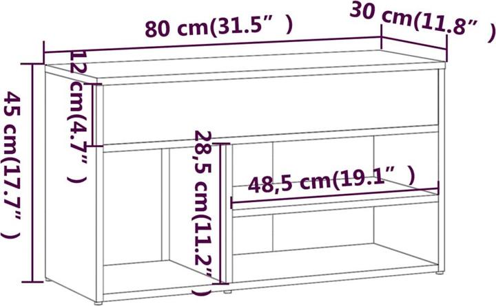 Produktbild VidaXL Dennis (80 x 30 x 45 cm)