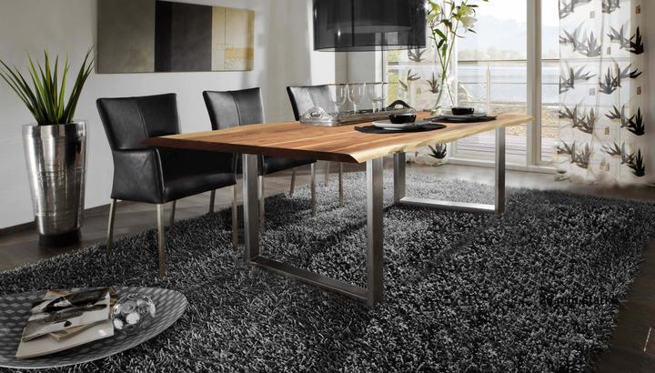 Immagine prodotto SIT Möbel Tavolo in legno massiccio Ux3.6 Acacia naturale-argento antico (160 x 76 x 85 cm)