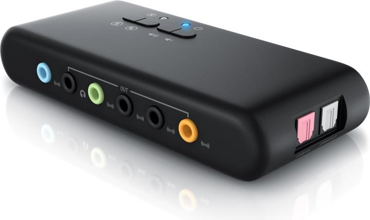 CSL Carte son USB 7.1 Surround, externe, pour jusqu'à 8 haut-parleurs, Dynamic 3D Surround, pilote (USB 2.0)