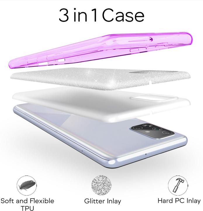 Actual product image Nalia Glitter cover (Samsung Galaxy A71)