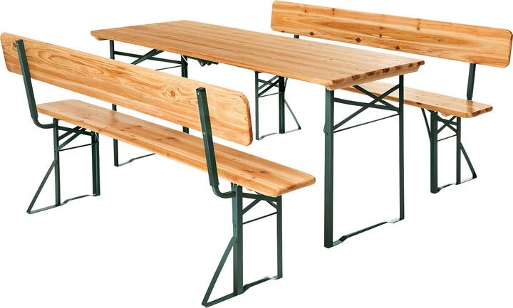 Immagine prodotto tectake Set birreria Franz II, 3 pezzi, pieghevole, con schienali (69 cm)
