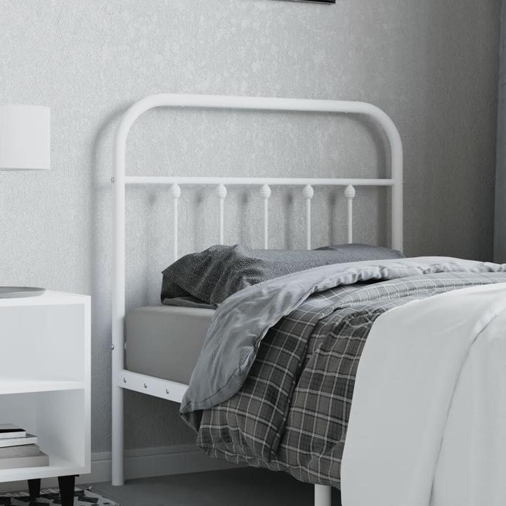Actual product image VidaXL Kopfteil Metall Weiss 80 cm, Farbe: Weiss, Material (85 x 3 x 100 cm)