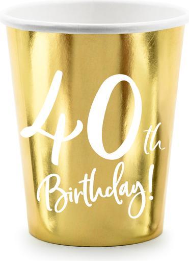Produktbild Partydeco Becher 40 Jahre in Gold (6 x)