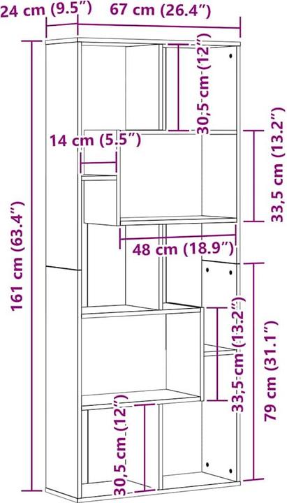 Immagine prodotto VidaXL Deangelo (67 x 24 x 161 cm)