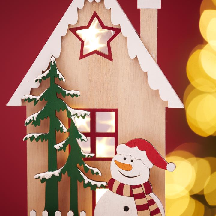 Produktbild VBS Holz-Steckmotiv "Winterhaus Schneemann", 6-tlg.