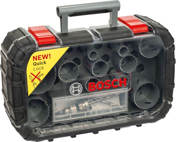 Actual product image Bosch Professional Zubehör 17-piece hole saw set, HSS bi-metal, universal, 20-68/74 mm (20 mm, 22 mm, 25 mm, 32 mm, 35 mm, 40 mm, 44 mm, 76 mm, 60 mm, 68 mm, 51 mm)