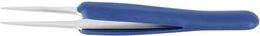 Actual product image Ideal Tek Tweezers with rubber handle ESD stainless steel flat / round 120mm